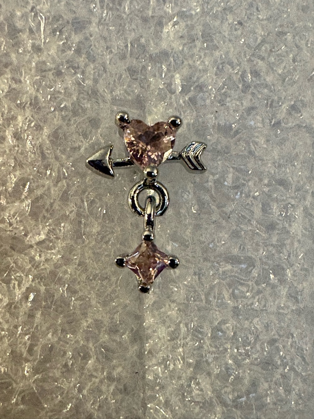 Nose Ring Pink /20g Stainless Steel Nose Stud With Cz nwt